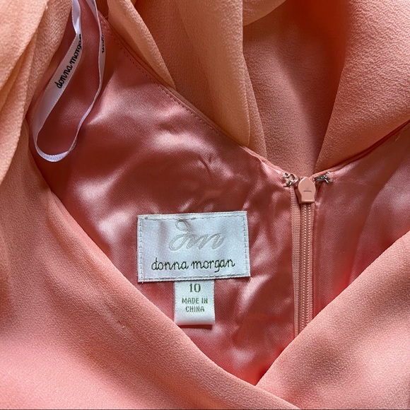 🍑 Peachy Tulle Draped Modest A-Line Church Dress - Picture 3 of 3